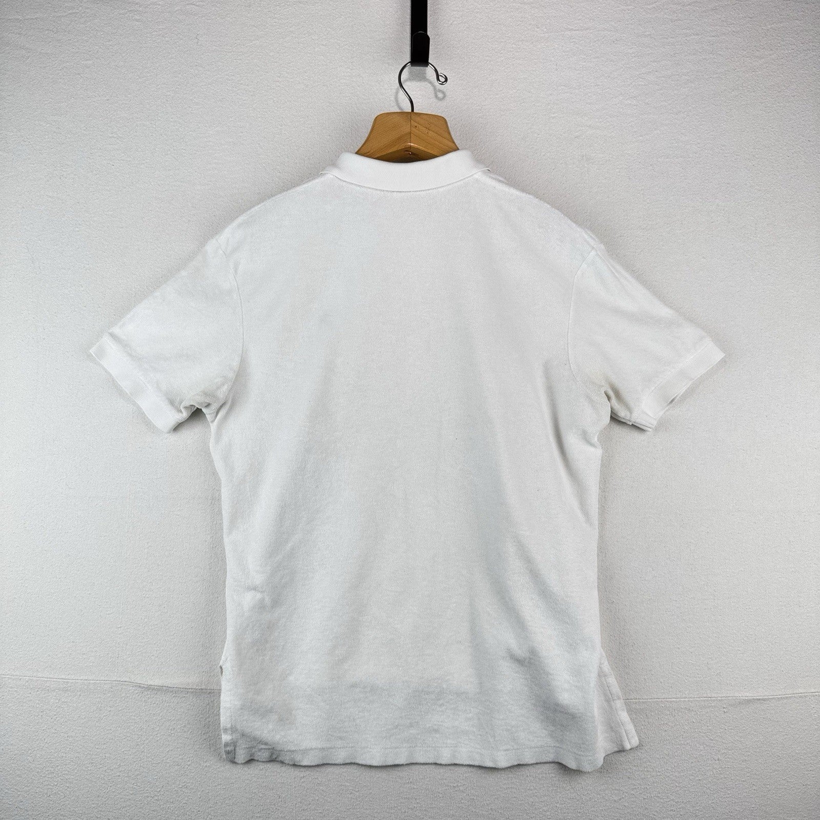 90’s Vtg Polo Ralph Lauren Terry Cloth Shirt Mens L White Pool Resort Cabana