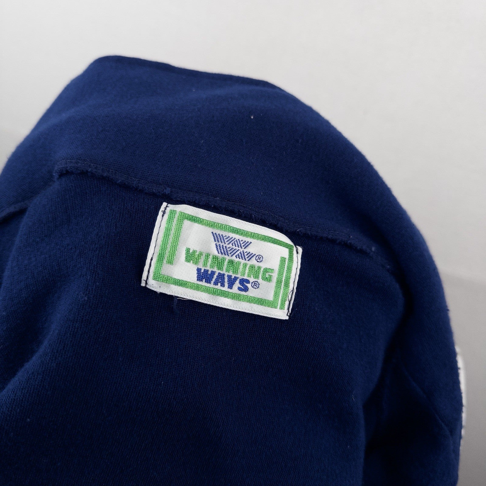 70’s Vtg Winning Ways Zip Up Track Jacket Blue Red Acrylic Men’s L