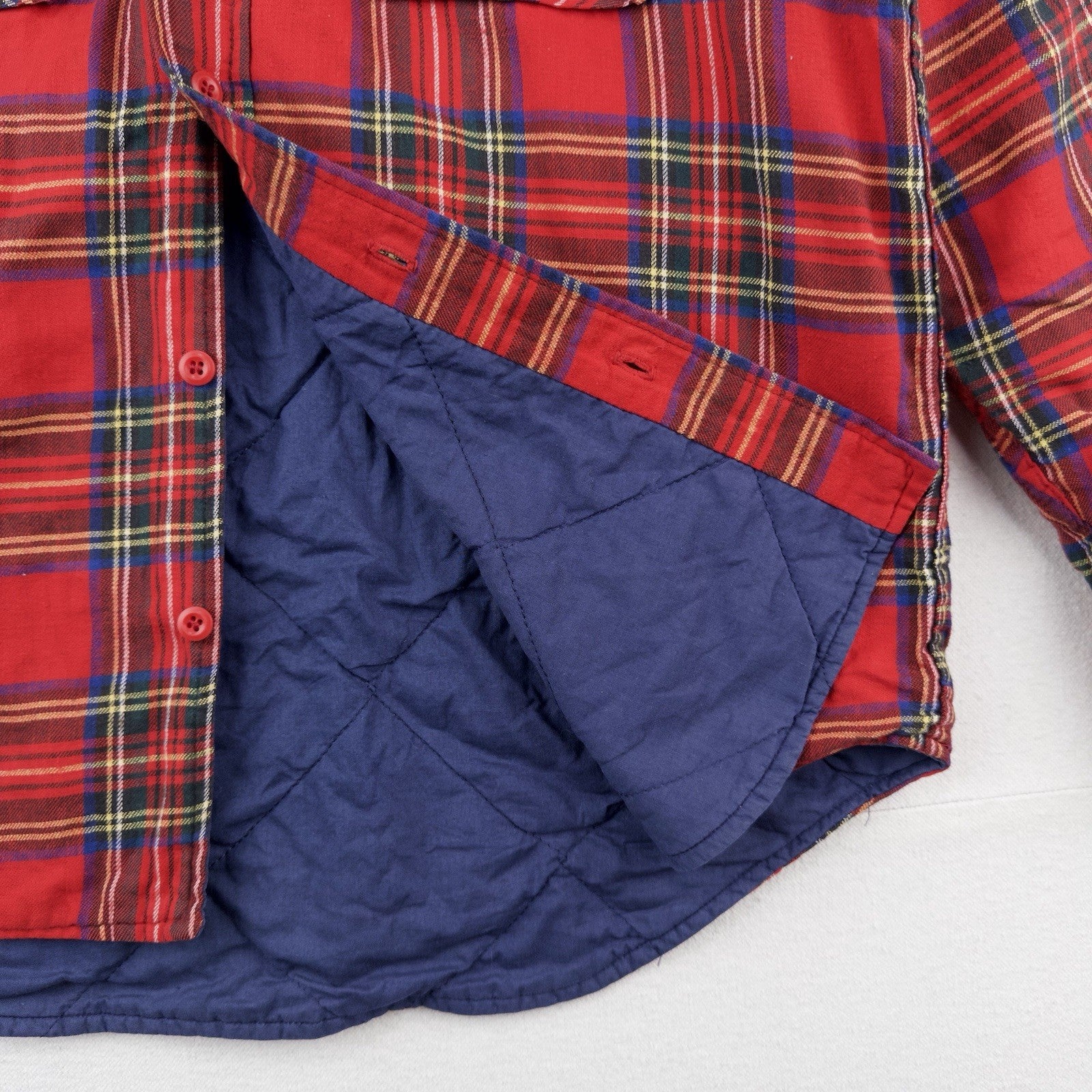 80’s Vtg LL Bean Flannel Lined Jacket Men’s M Red Tartan Plaid Shacket