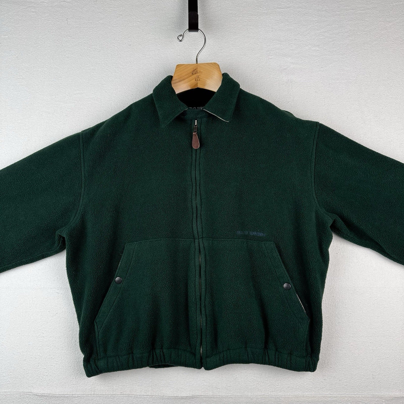 90’s Vintage Ralph Lauren Polo Sport Men’s M Green Fleece Harrington Jacket USA