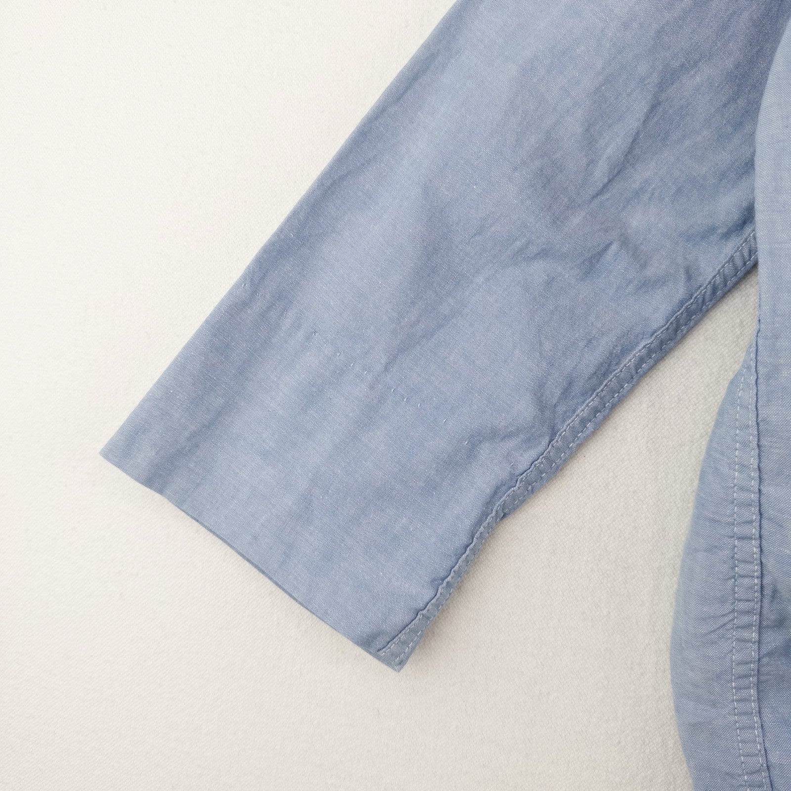 50's Vtg Chambray Patch Pocket Hooded Smock Jacket S Single Stitch Pearl Snap