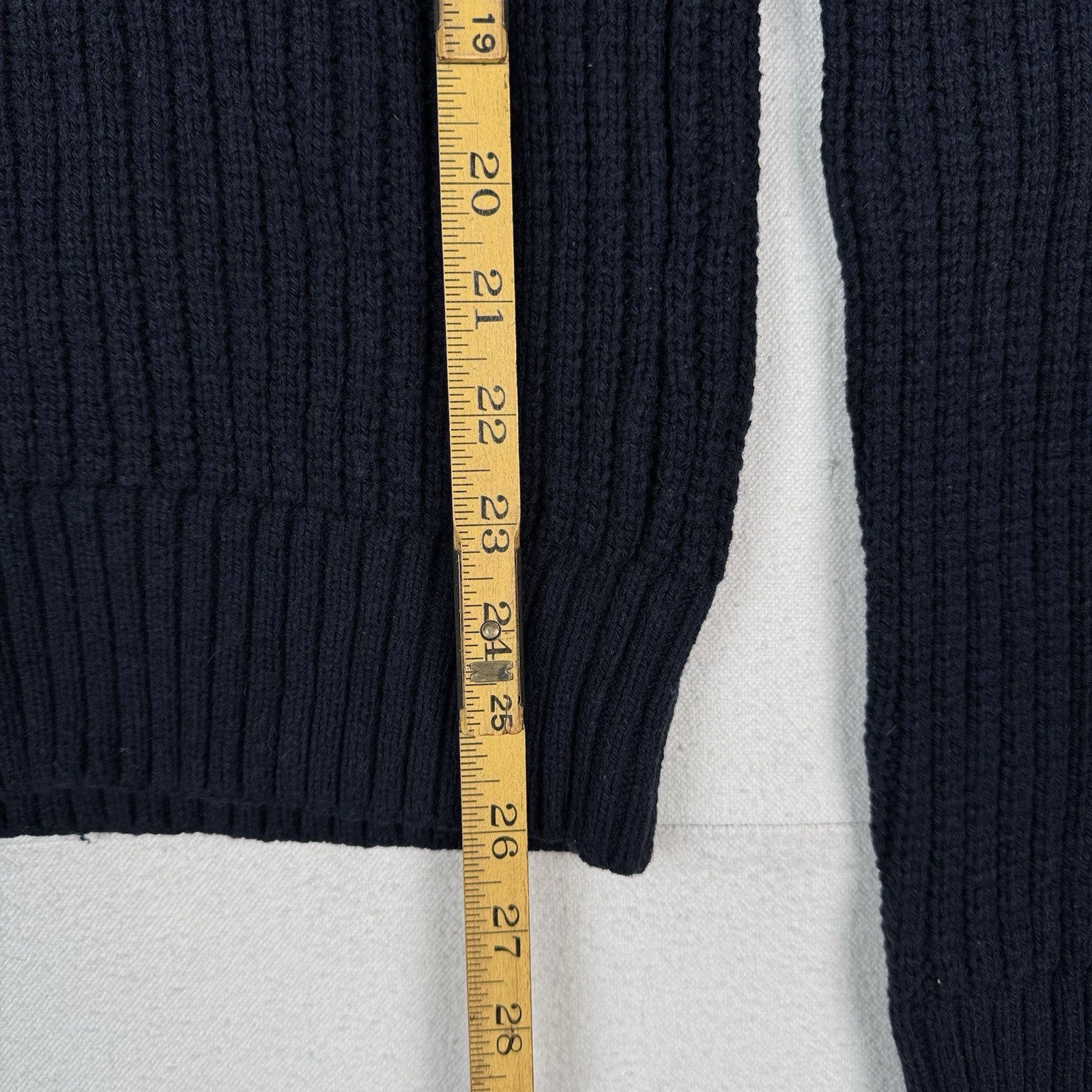 Abercrombie & Fitch Mens L Navy Shawl Collar Wool Blend Knit Sweater Pullover