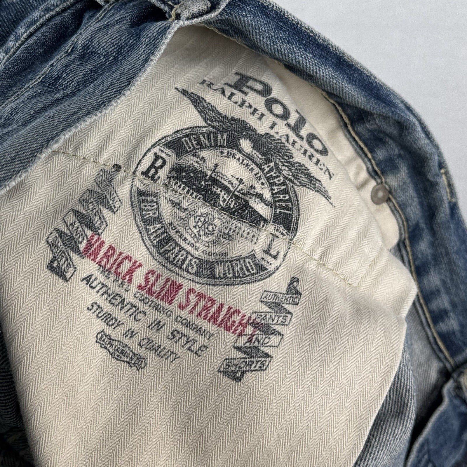 Vtg Polo Ralph Lauren Jeans Men’s 42x30 Blue Varick Slim Straight Selvage Denim