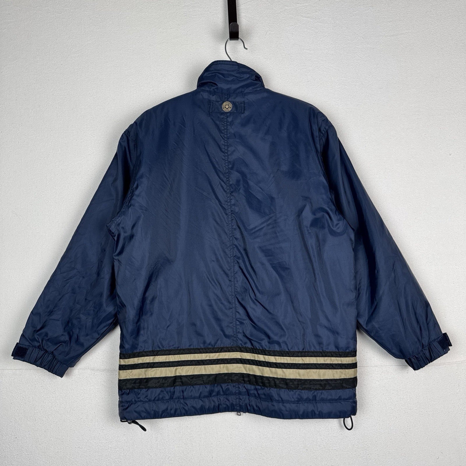 Vintage American Eagle Parka Size S Full Zip Heavyweight Sherpa Nylon Blue 90s