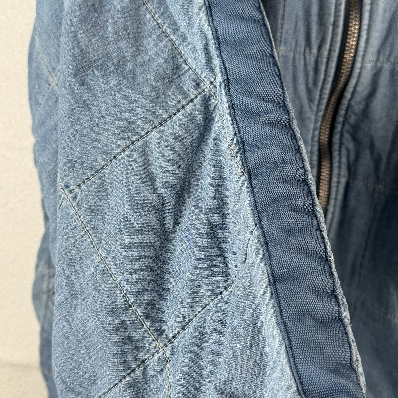 Free People Dolman Quilted Chambray Jacket Slouchy Indigo Blue Denim Medium