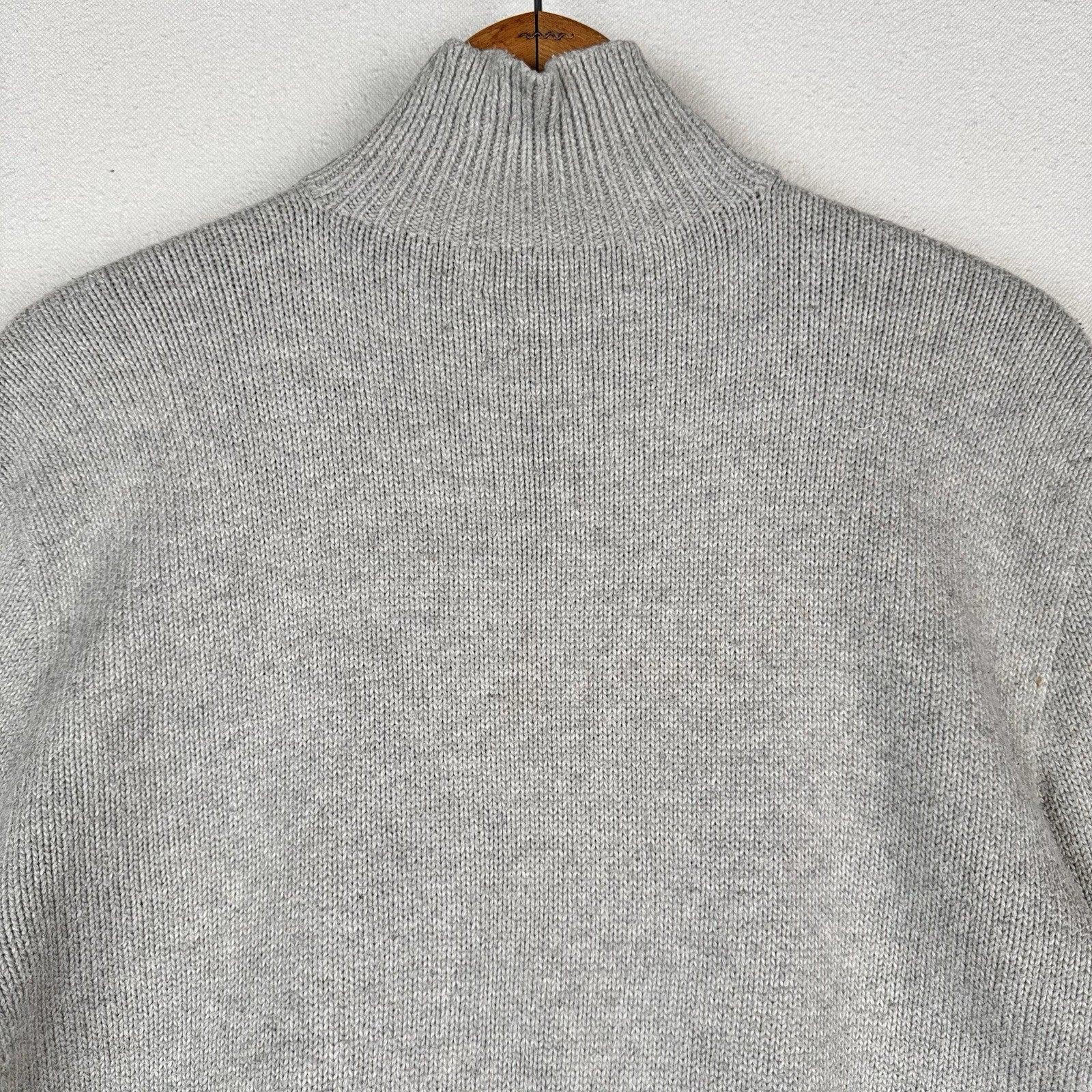 Vintage Polo Ralph Lauren Men’s 1/4 Zip Gray Cotton Knit Sweater Large