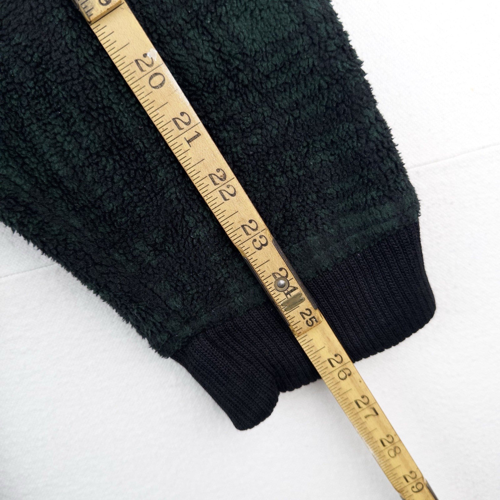 90’s Vtg Polo Ralph Lauren Hoodie Mens XL Green 1/4 Zip Tartan Plaid Fleece USA