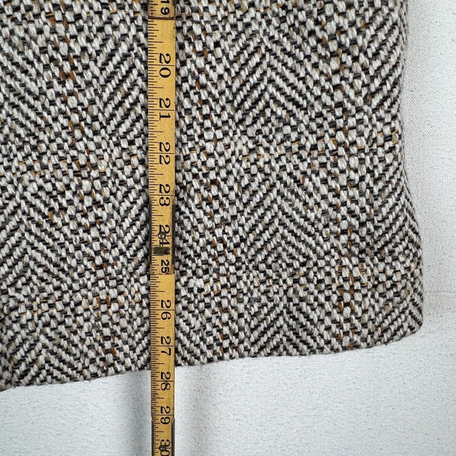 JCrew Short Sleeve Lined Jacket Women’s 0 Herringbone Wool Scotland Harris Tweed