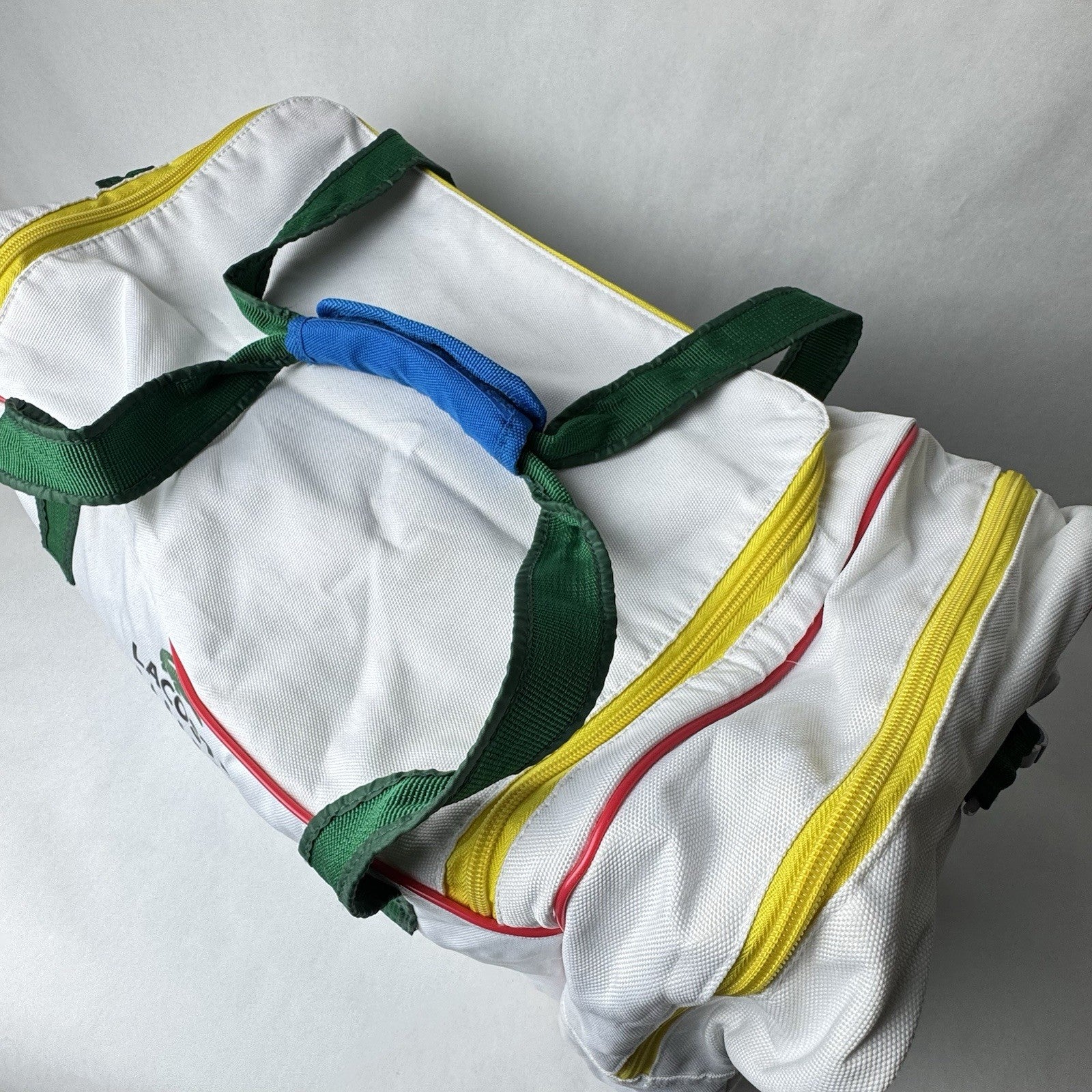 Vintage Lacoste Parfums Duffle Bag White Gym Essential 22”x10”x12”