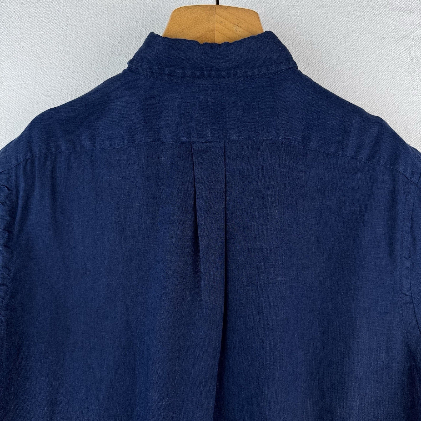 Polo Ralph Lauren Blue Men’s Large Linen Button Up Shirt Short Sleeve