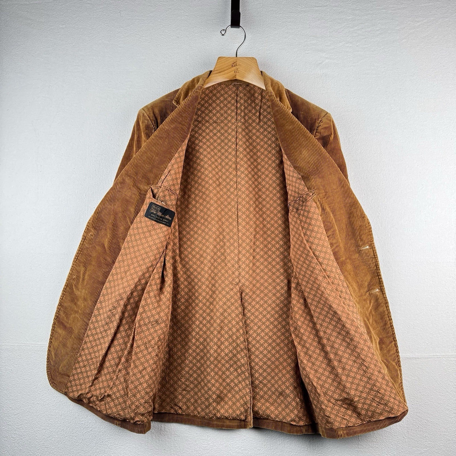 60's Sears The Men's Store 40R Tobacco Brown Corduroy 2-Button Blazer Sport Coat