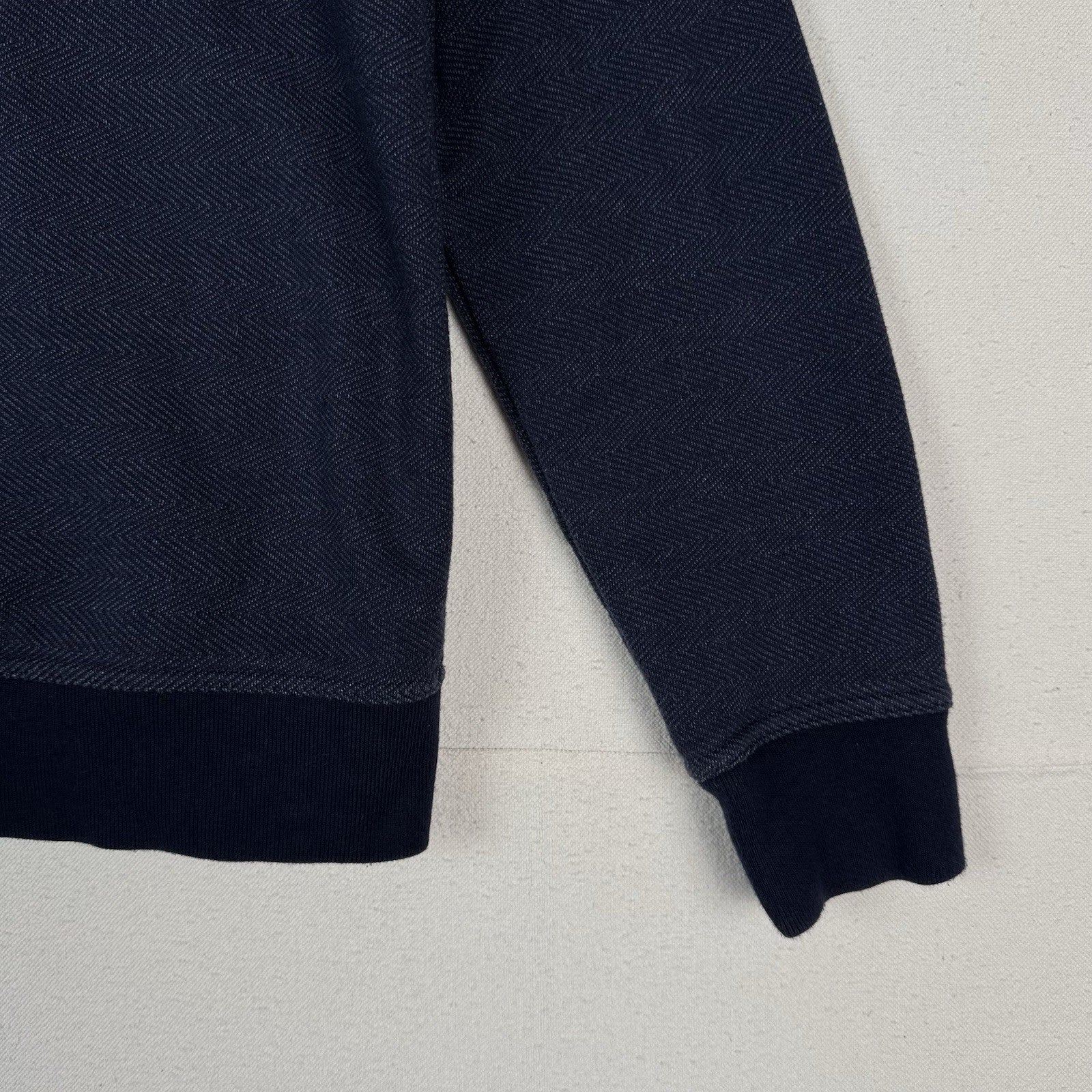 Banana Republic Zip/Button Sweater Herringbone Blue Men’s Large Jacket