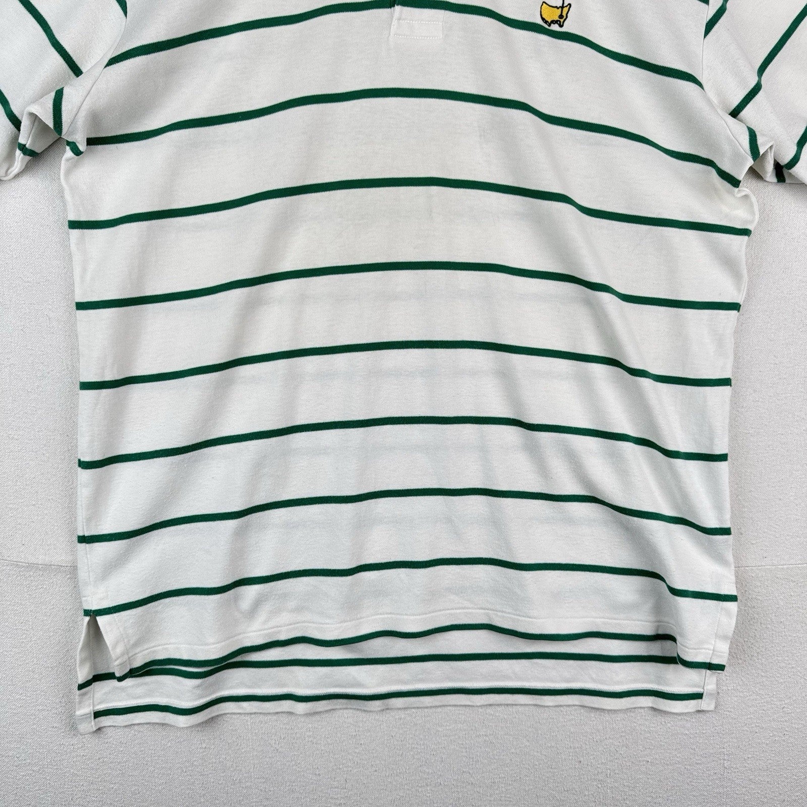Vintage Polo Ralph Lauren Men’s Large Masters Golf Green White Stripe Shirt