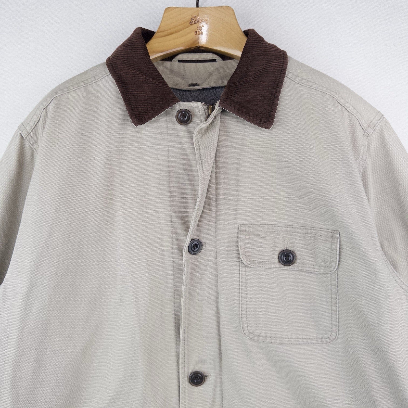 90’s Vtg J Crew Men’s M (46) Heavy Canvas Chore Field Coat Jacket Sherpa Lining