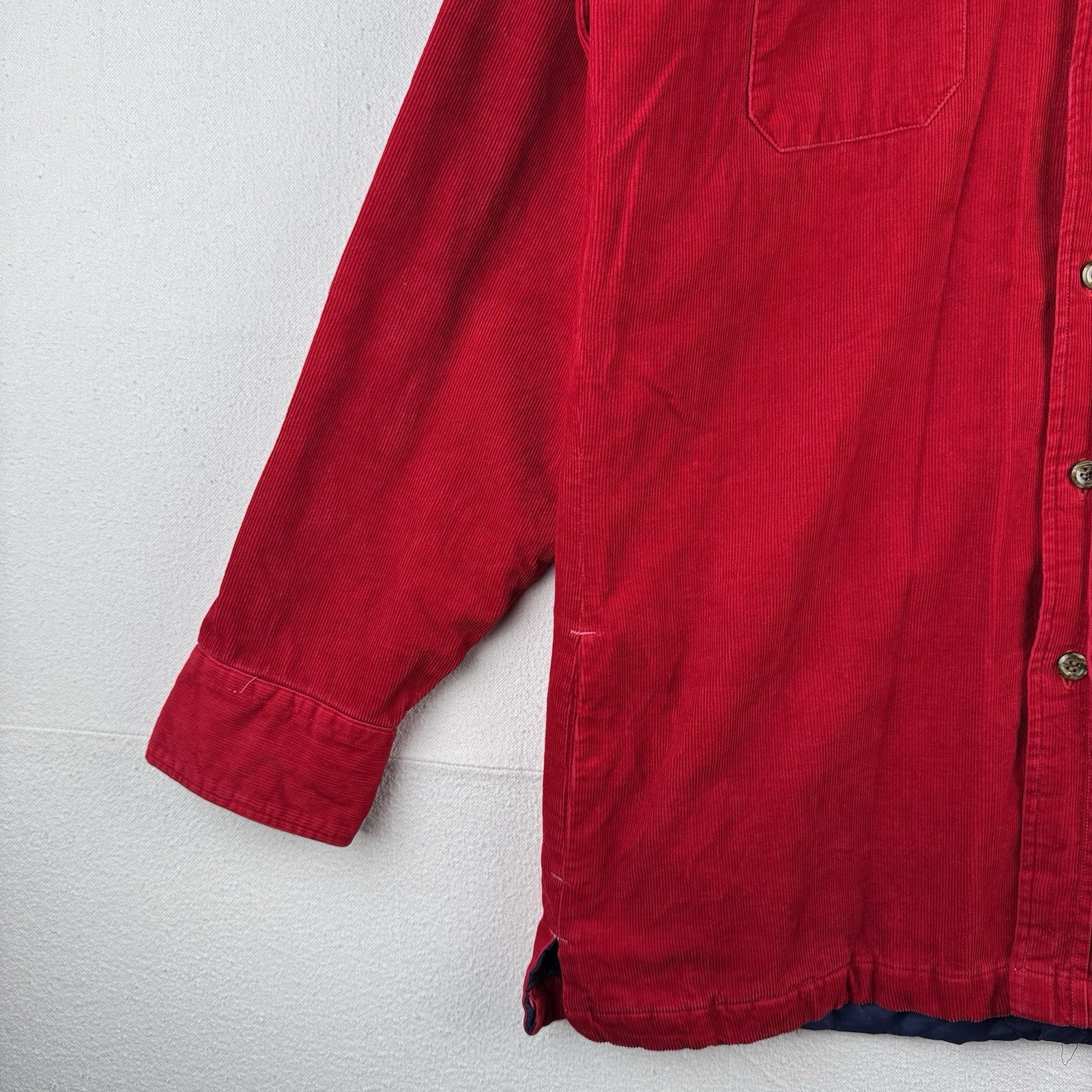 70’s Vtg JCPenney The Men’s Shop Men’s M Red Corduroy Quilt Jacket ‘73 BSA Patch