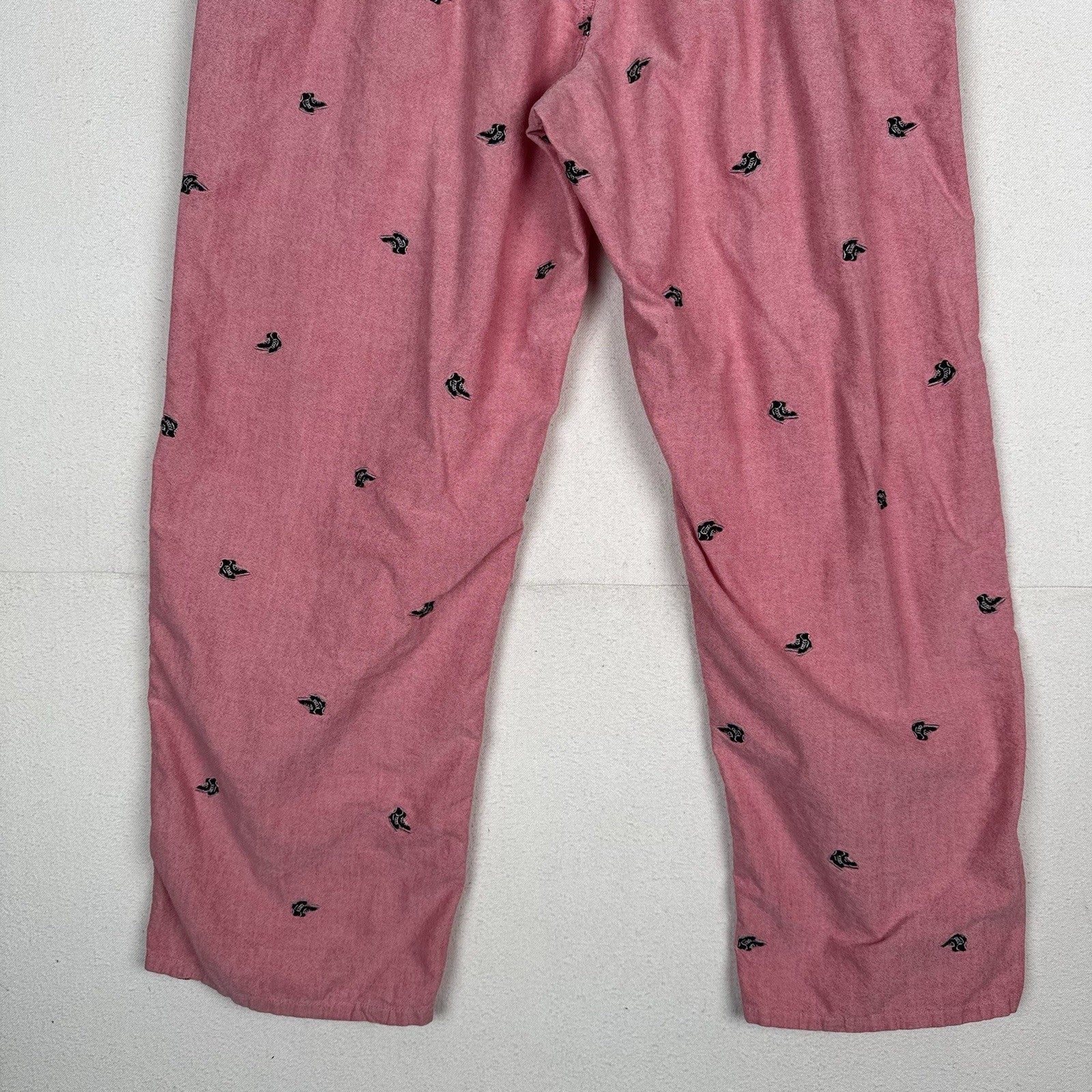 J.Crew Mens XL Ice Hockey Cotton Lounge Pajama Pants Pink Red Black