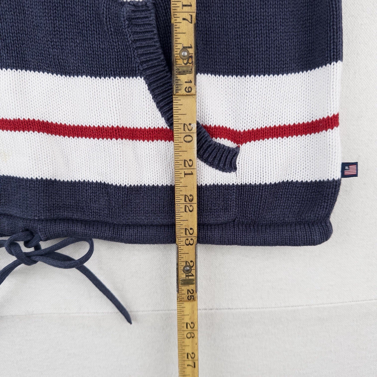 Polo Jeans Co Ralph Lauren Kids Large Naval Striped Knit Hooded Sweater