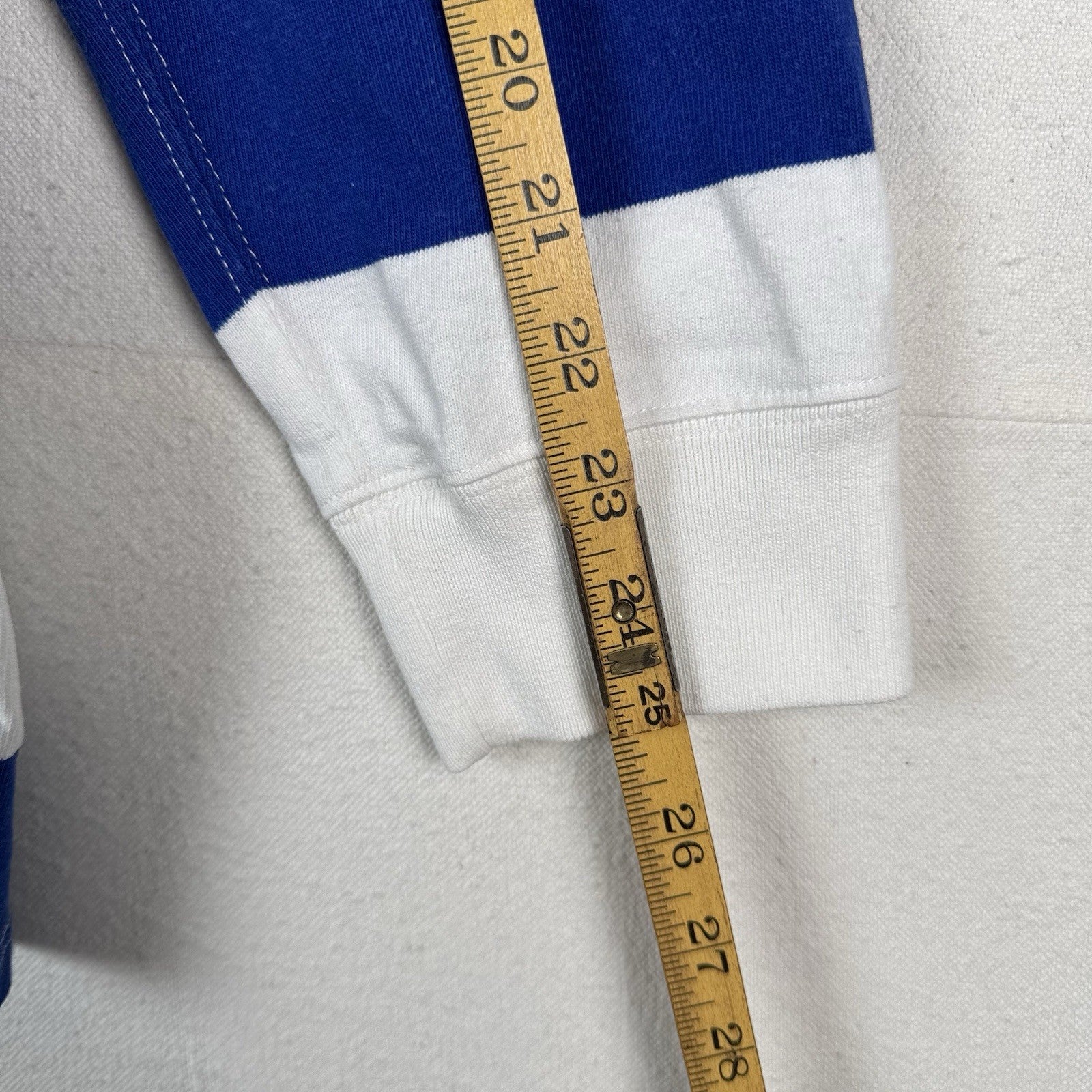 90’s Vintage Polo Ralph Lauren Rugby Shirt Mens Large Blue White Striped *Read