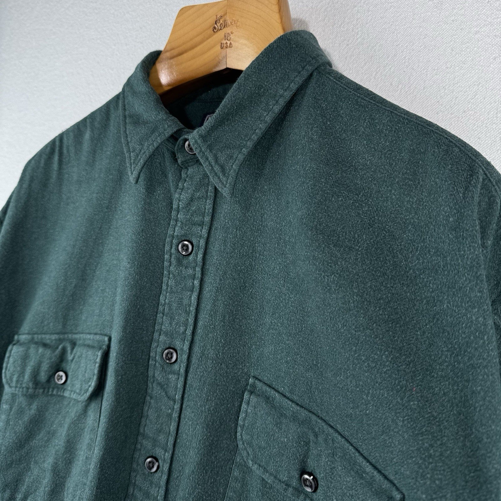 90’s Vtg Polo Ralph Lauren GI Chamois Flannel Shirt Size 2XL Forest Green