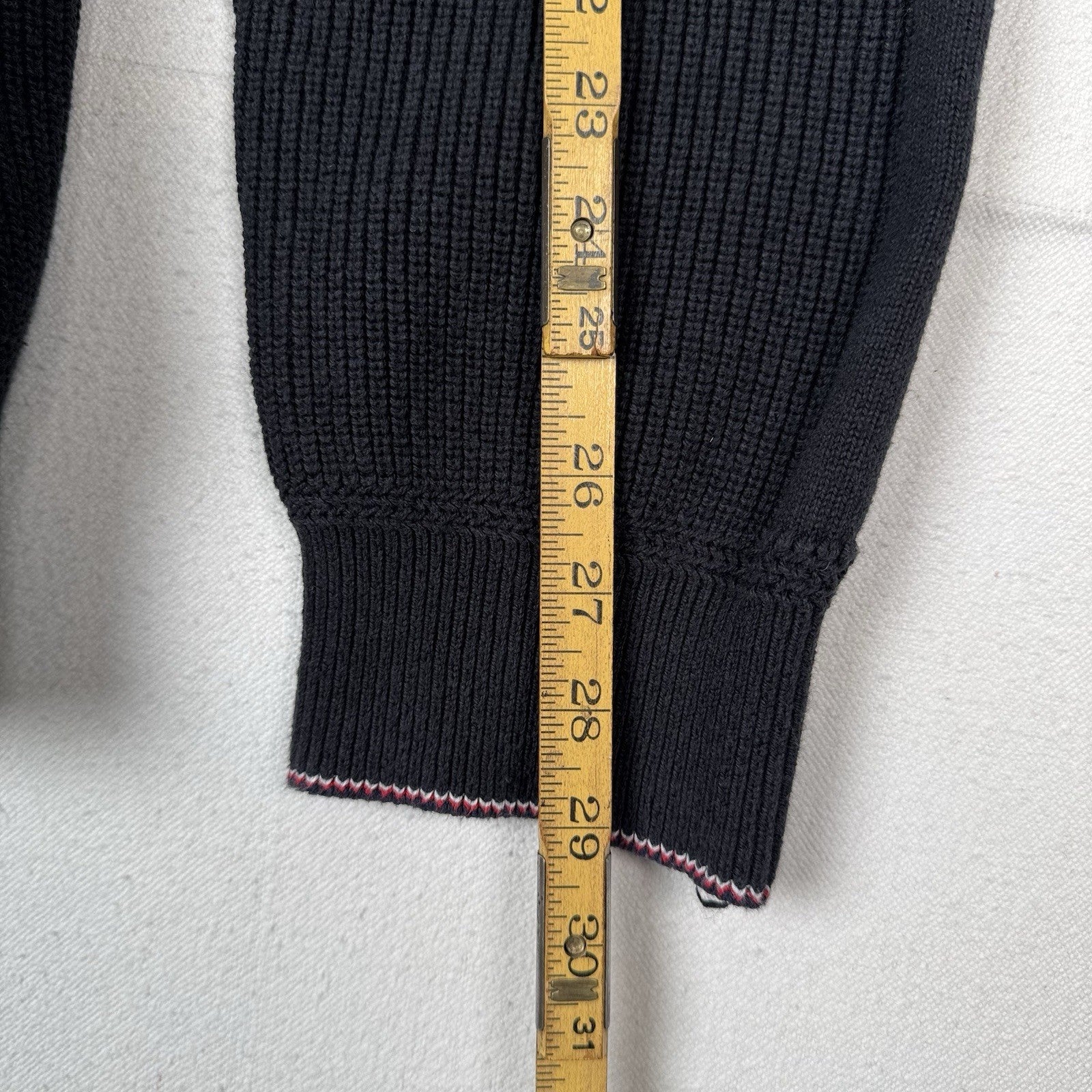 Tommy Hilfiger Quarter Zip XXL Black Pima Cotton/Cashmere Sweater Pullover