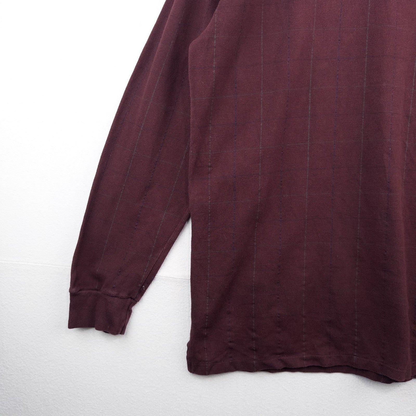 90’s Vtg Polo Ralph Lauren Turtleneck Men’s XL Maroon Windowpane Check USA