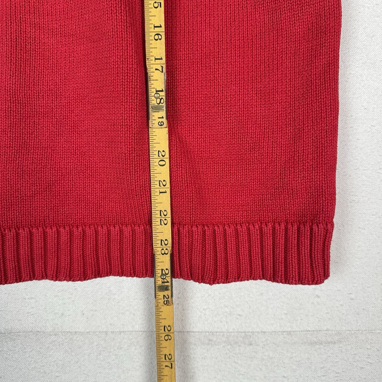 Lauren Ralph Lauren Women’s Red Roll Neck Sweater Cotton Knit Raglan Large