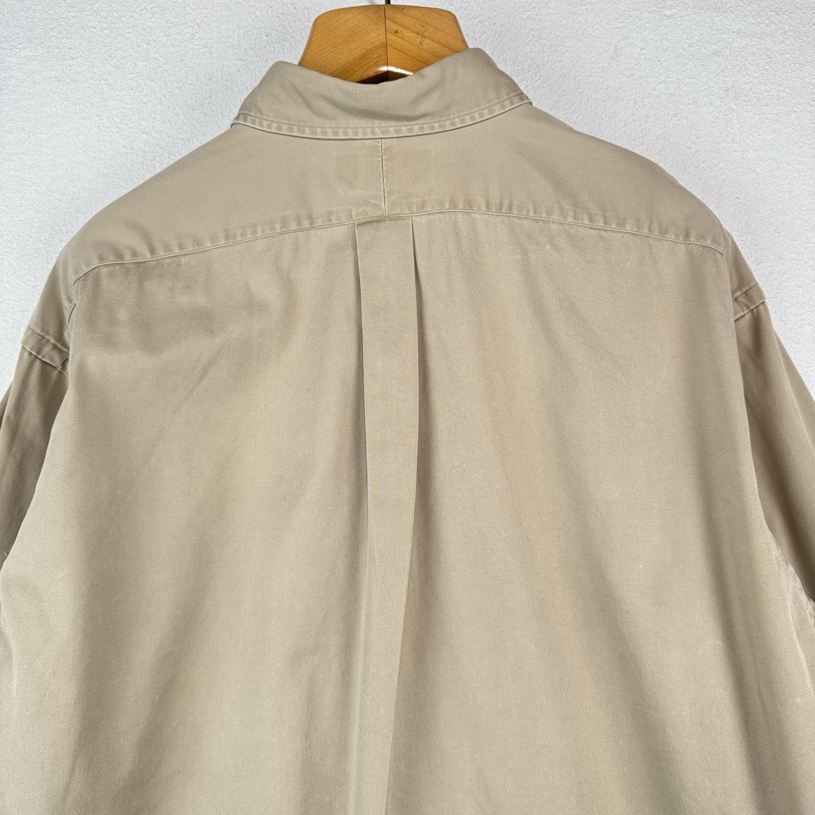 Ralph Lauren Blake Mens XL Tan Khaki Cotton Long Sleeve Button Down Shirt Pony