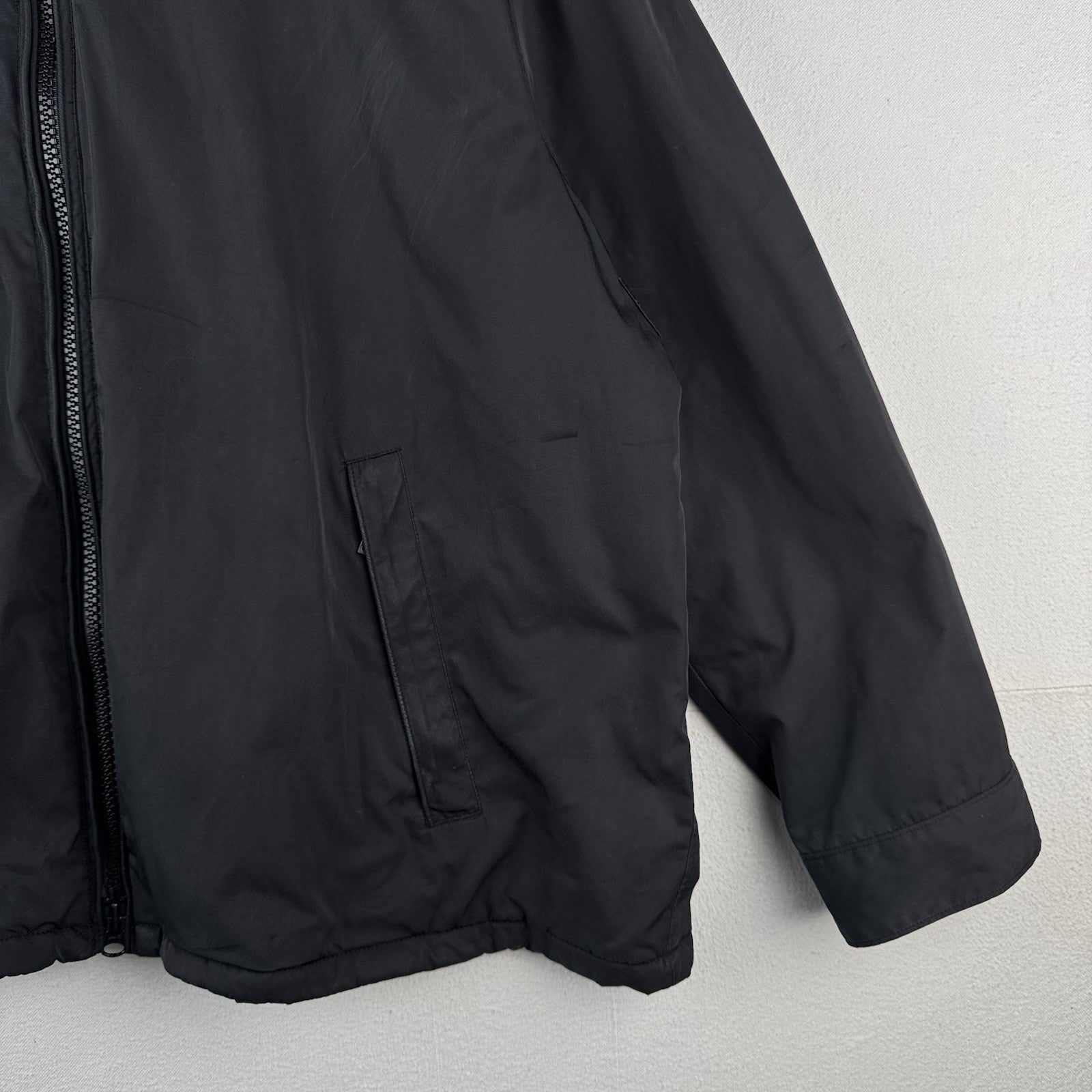 Vtg Polo Ralph Lauren Harrington Jacket Mens 3XB Black Stowaway Hood *Read