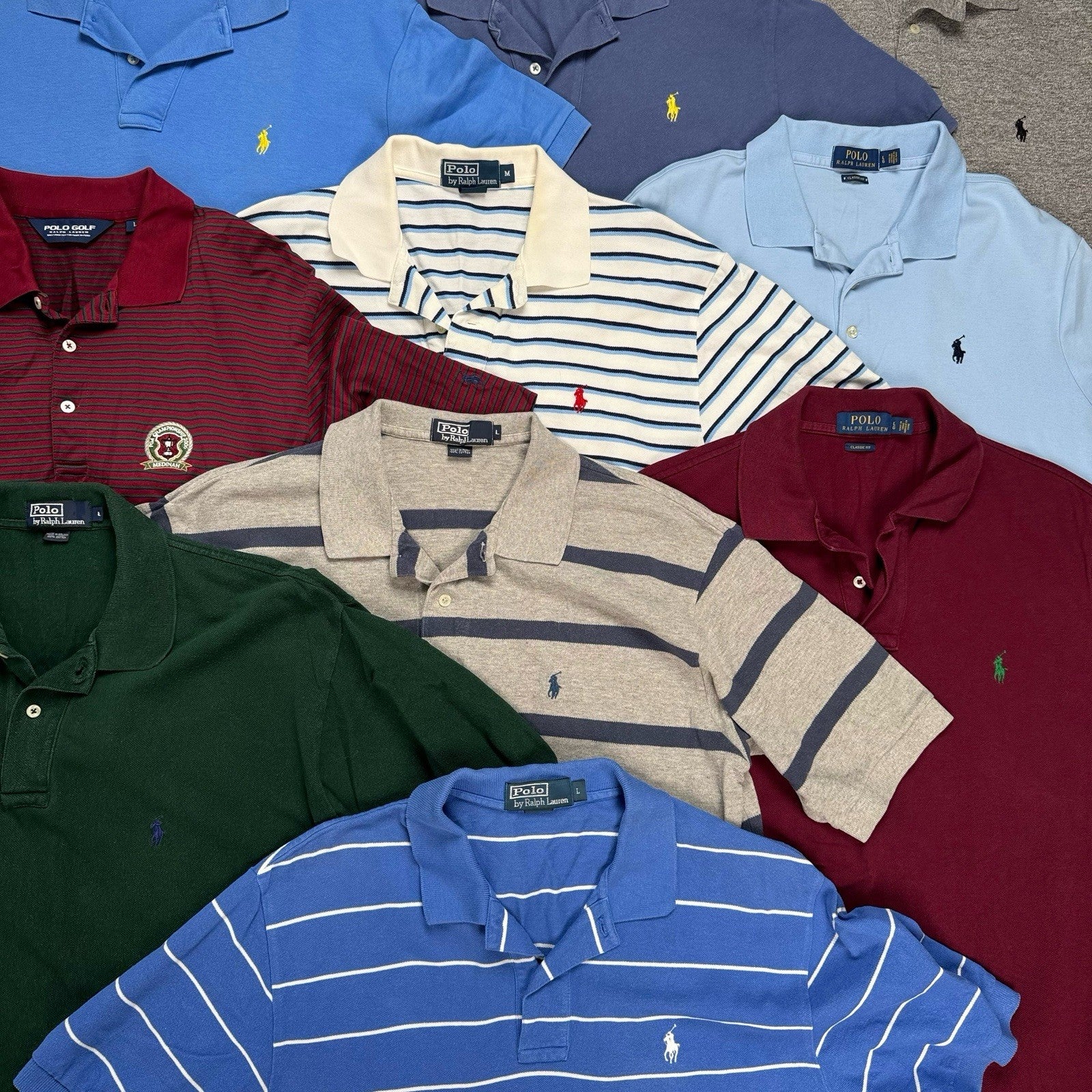 Lot of 10 Polo Ralph Lauren Short Sleeve Shirts Wholesale Box S,M,L