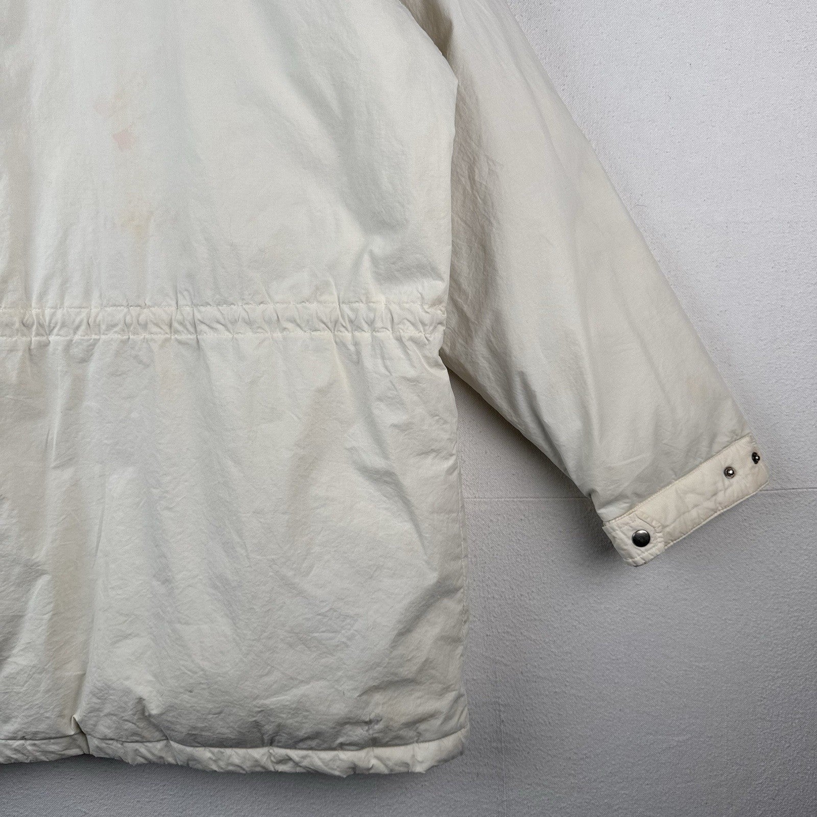 90’s Vtg Polo Ralph Lauren White Down Parka Mens M Coyote Fur Hood Coat *Read