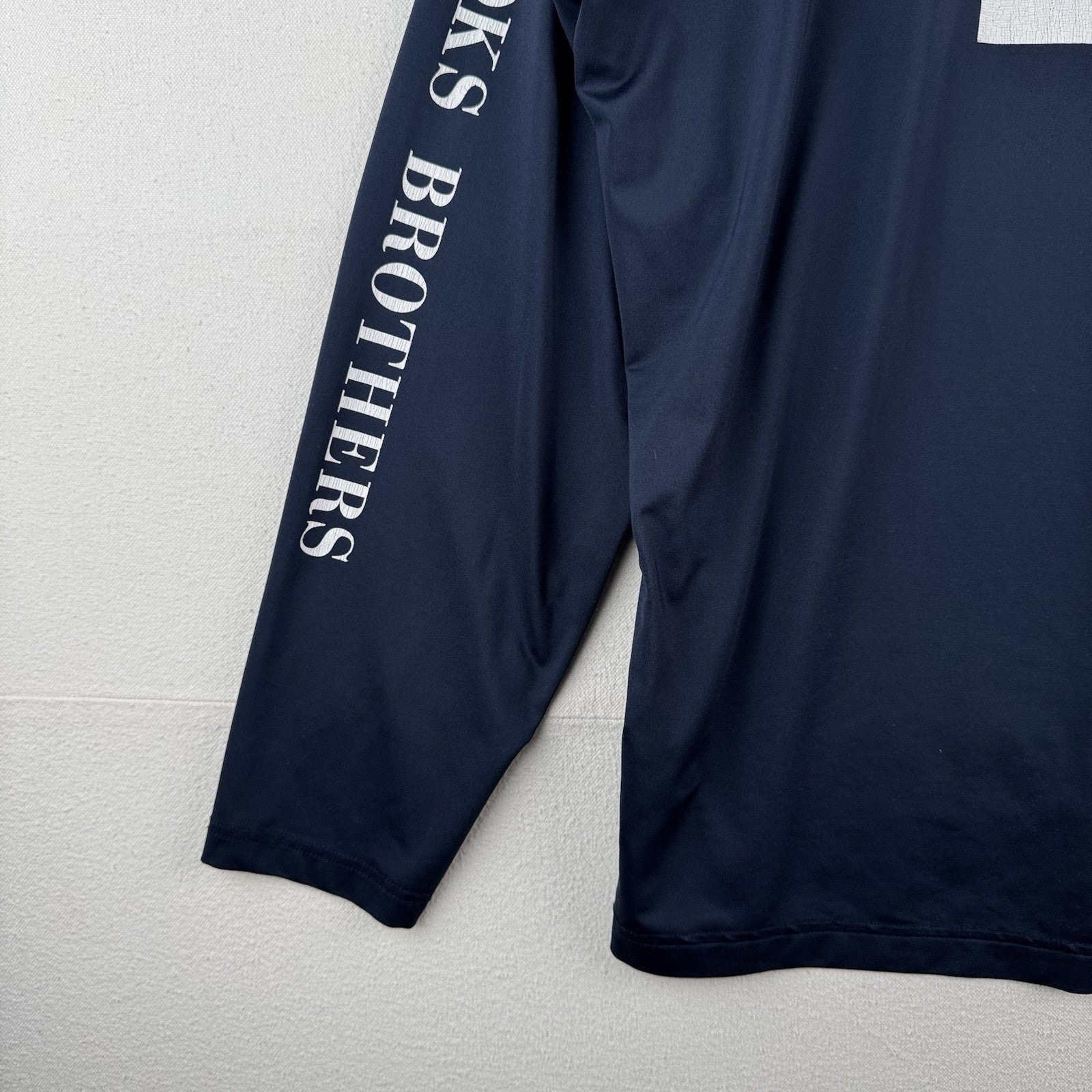 Brooks Brothers Mens Navy Blue Performance Long  Sleeve T-Shirt XL Stretch