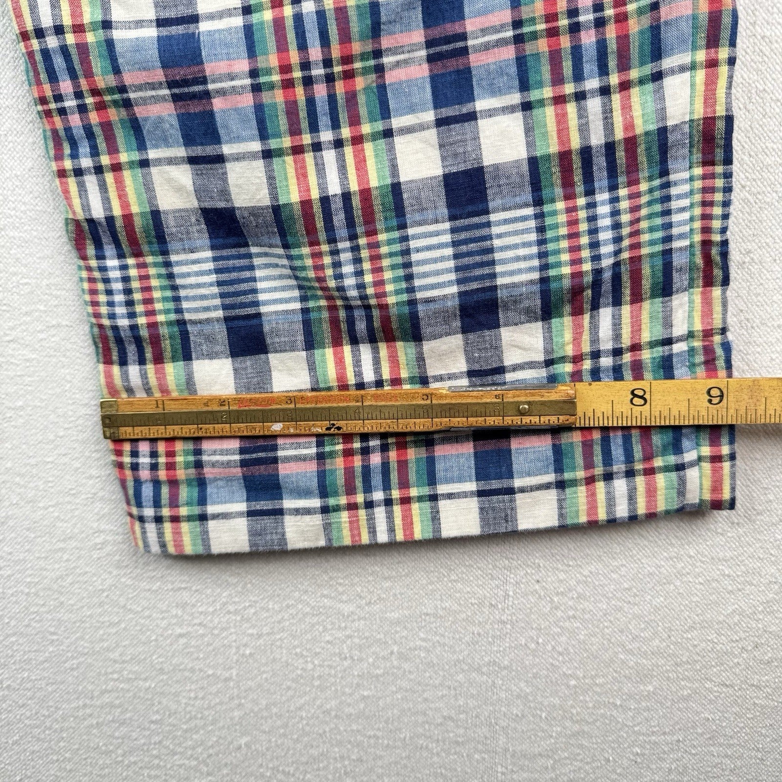 80’s Vintage Brooks Brothers Madras Plaid Chino Pants Men’s 32x28 Made In USA