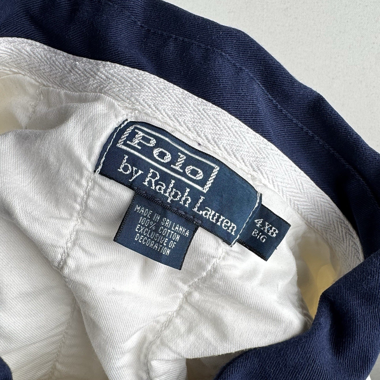 Vtg Polo Ralph Lauren White Rugby Shirt Big Pony 4XB Jockey Club Crest Quilted