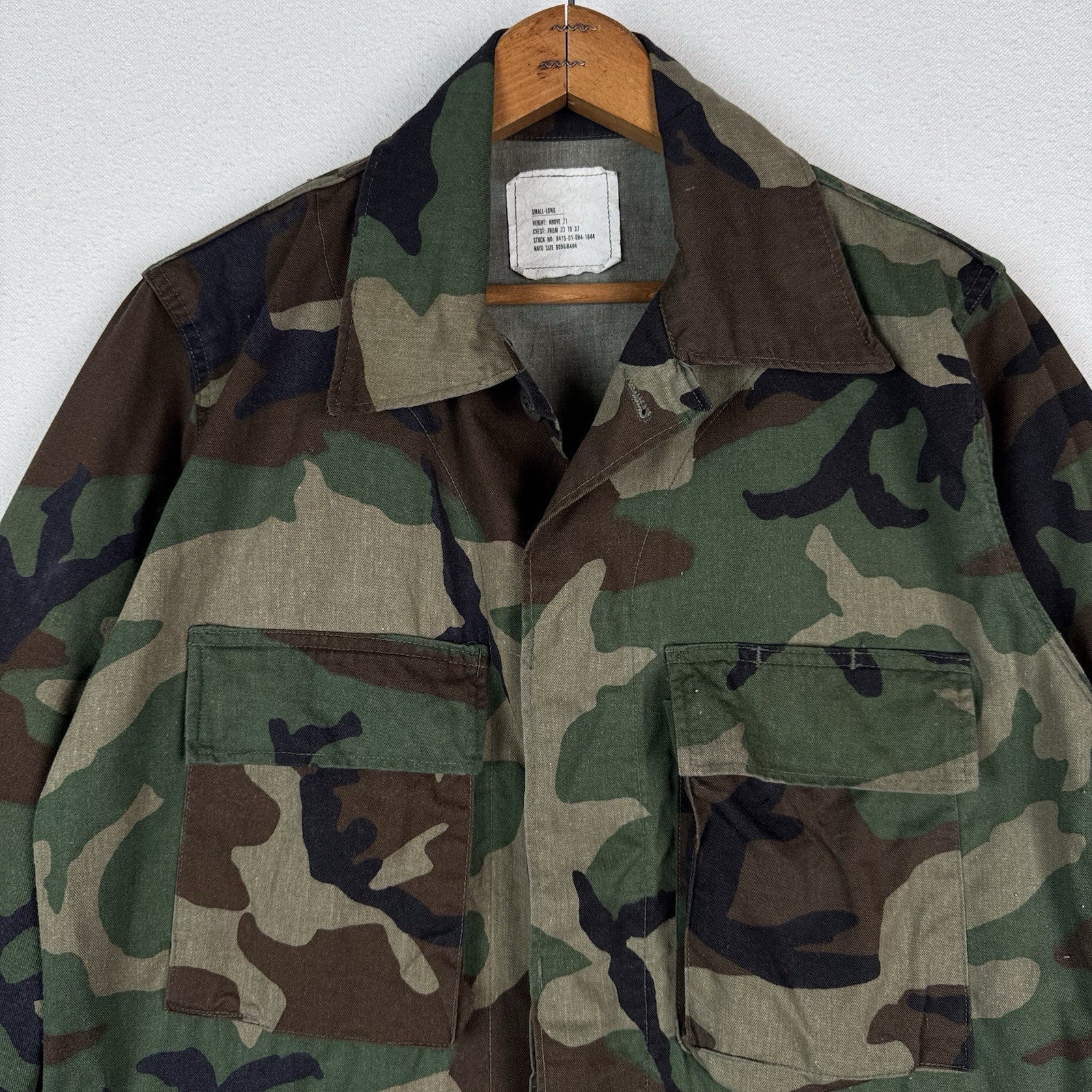 Military Woodland Camo 2 Piece Combat Shirt Jacket Cargo Pants Men Small Long