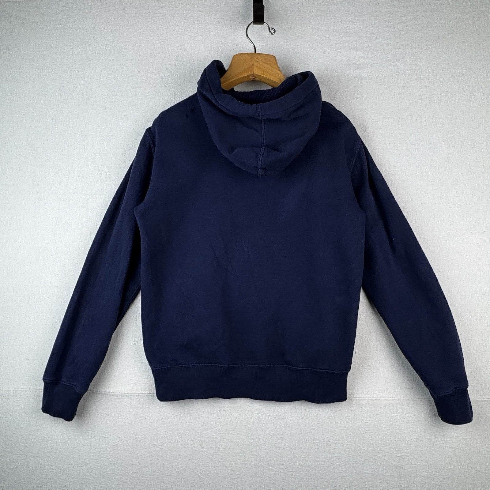 Vintage Polo Ralph Lauren Men’s Small Hoodie 1/4 Zip English Logo Blue *Read