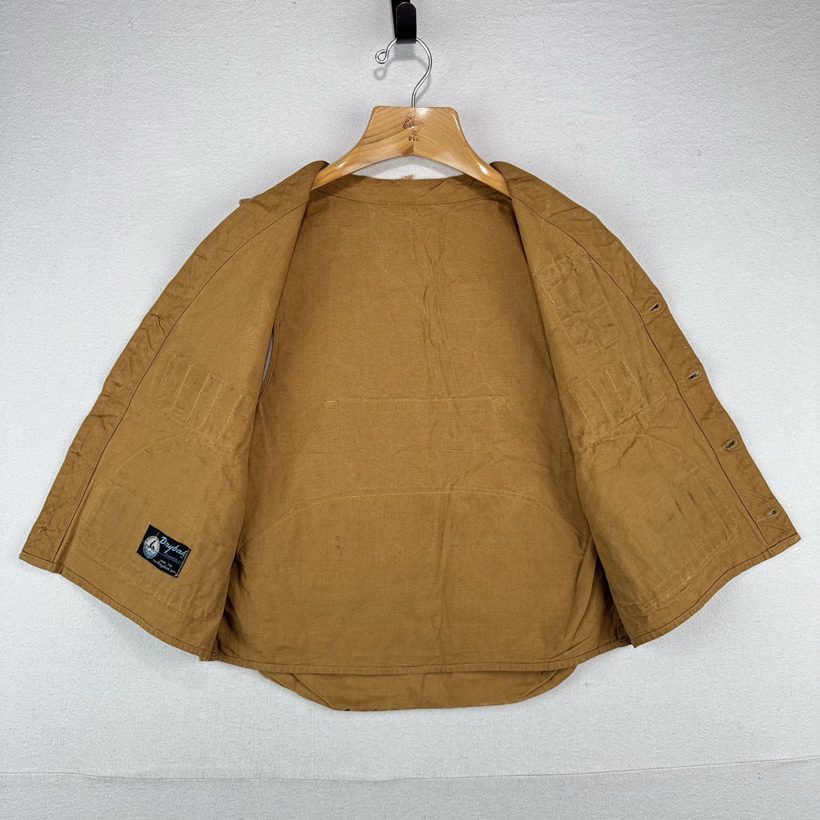 60’s Vtg Drybak Hunting Vest Brown Duck Canvas Shell Loops Game Bag Men’s M 40”