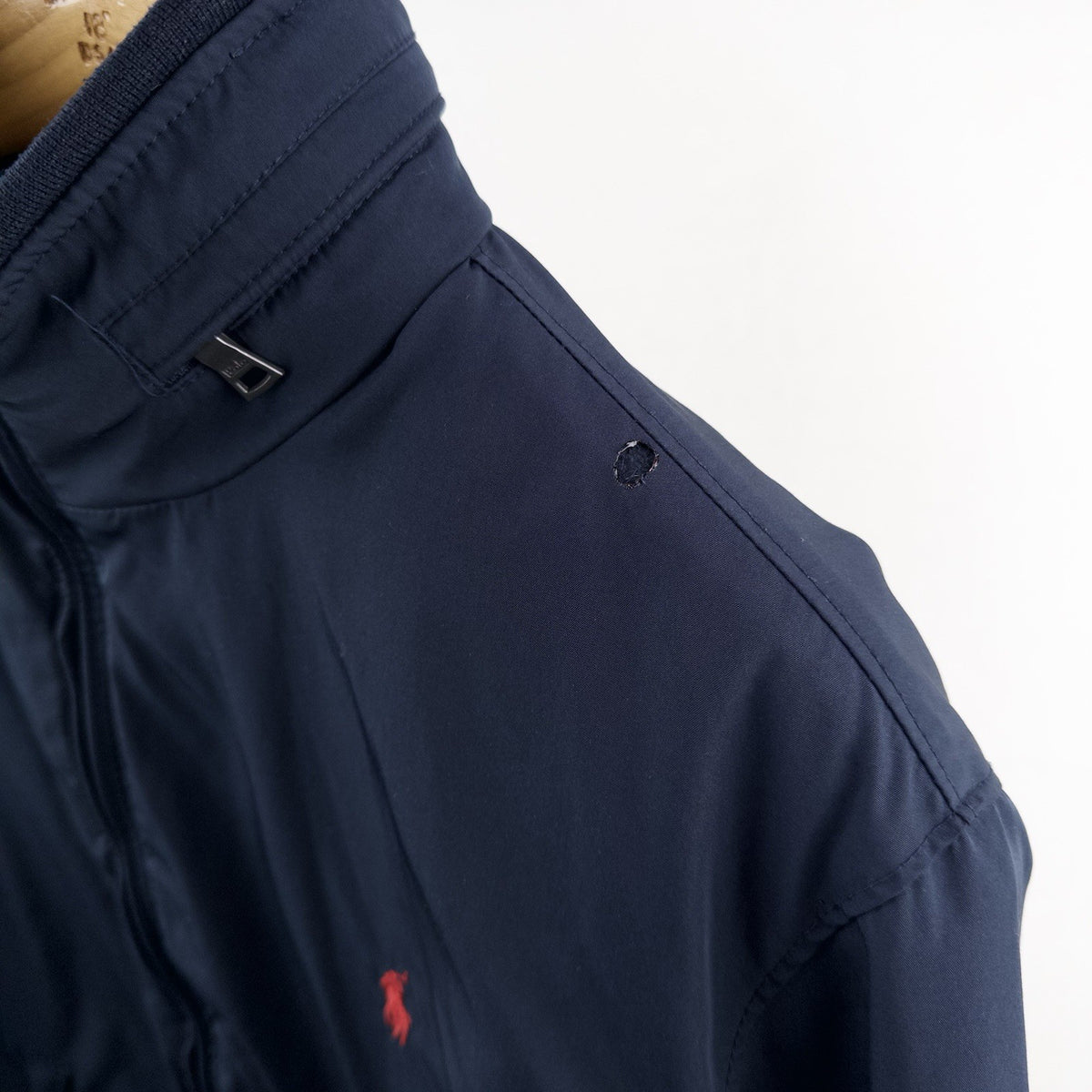 Polo By Ralph Lauren Men’s M Fleece Lined Hooded Nylon Jacket Navy Blue *Read