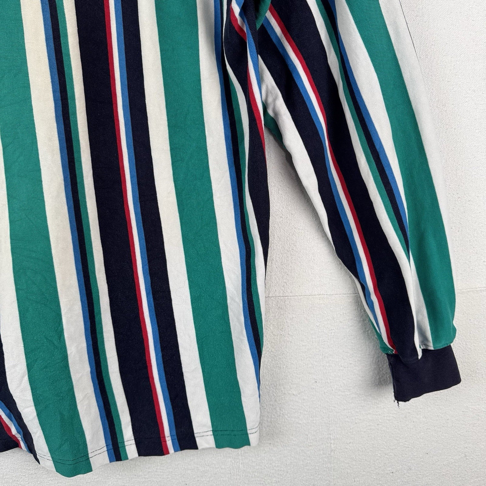 80’s Vtg Jason & Wooley Men’s L Multi Color Striped Rugby Long Sleeve