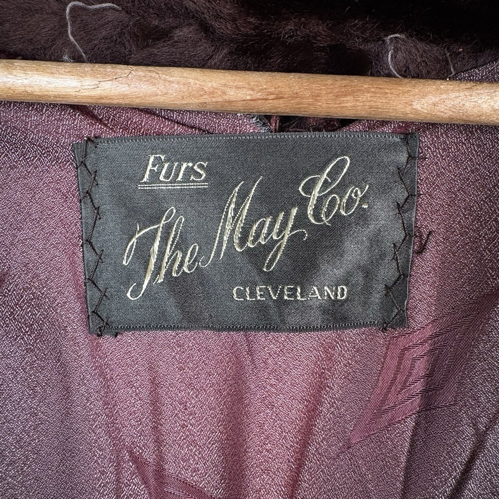Vintage 50’s 60’s May Company Brown Mouton Lamb Fur 40" Swing Coat Size 10 *Read