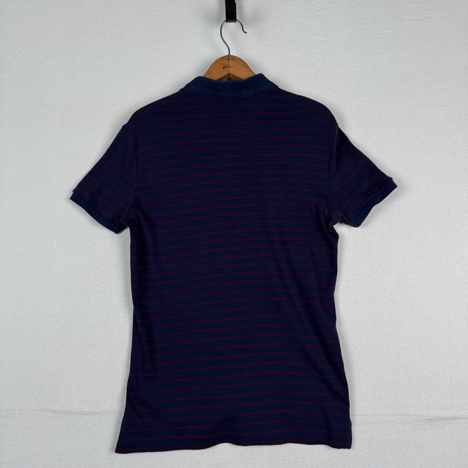 Polo Ralph Lauren Soft Touch Blue Red Striped Polo Shirt Mens Medium *read
