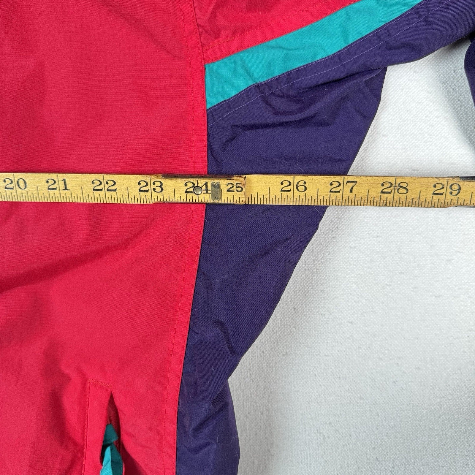 Vtg 90s Columbia Mens Bugaboo Jacket Radial Sleeve Medium Pink Teal *Shell Only