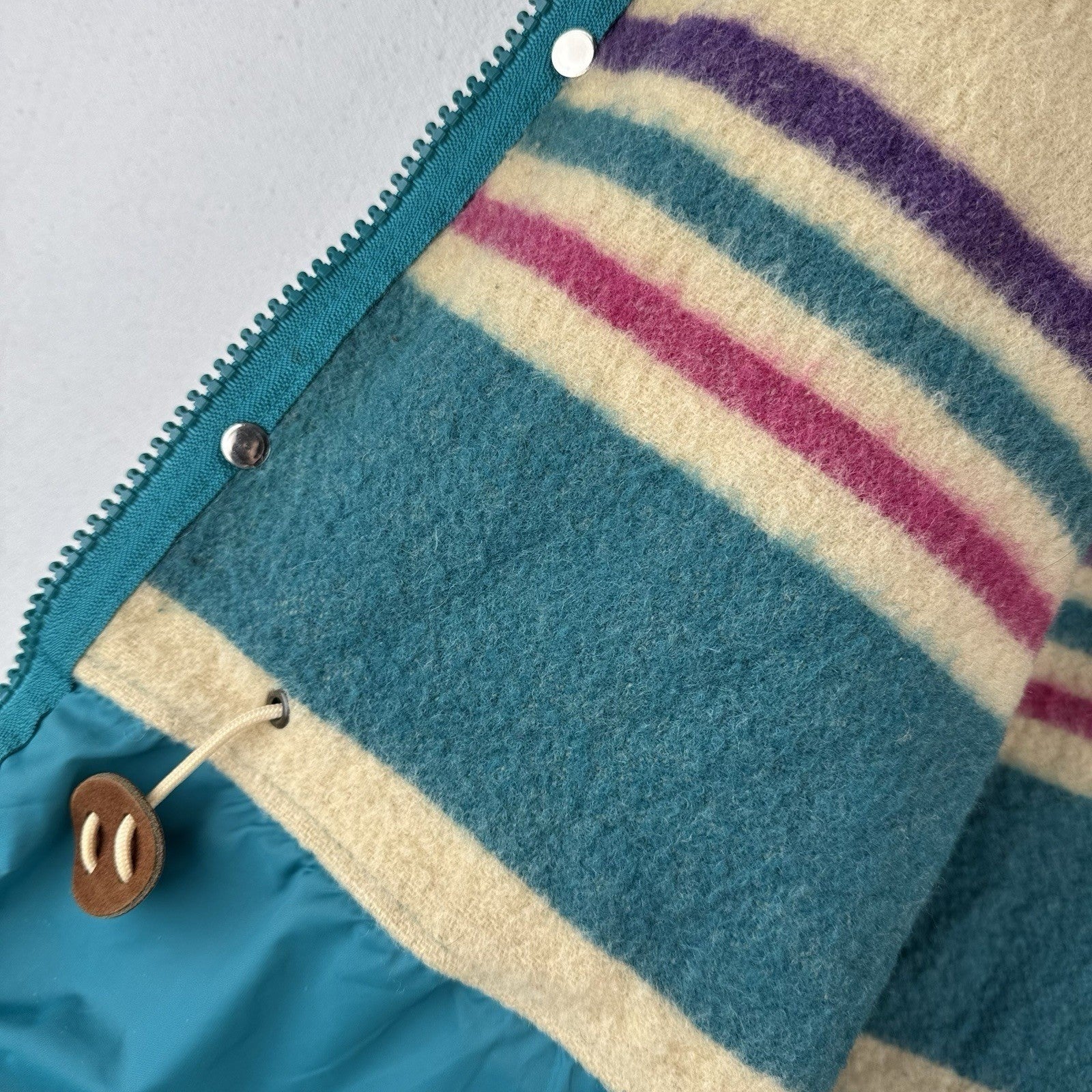 Vtg Woolrich Womens Large Wool Blend Blanket Lined Jacket Barn Chore Coat Green