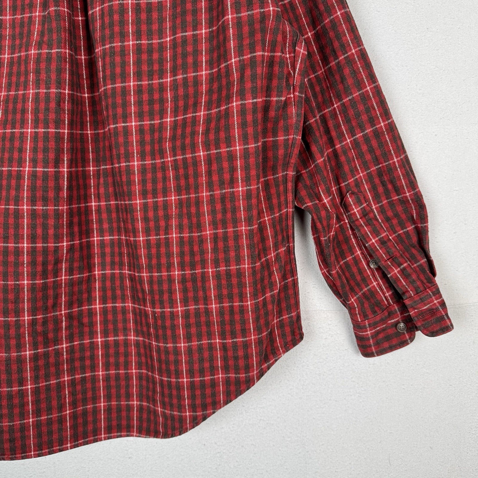 Rare Polo Country Ralph Lauren Red Cotton Flannel Quarter Zip Western Wear XL