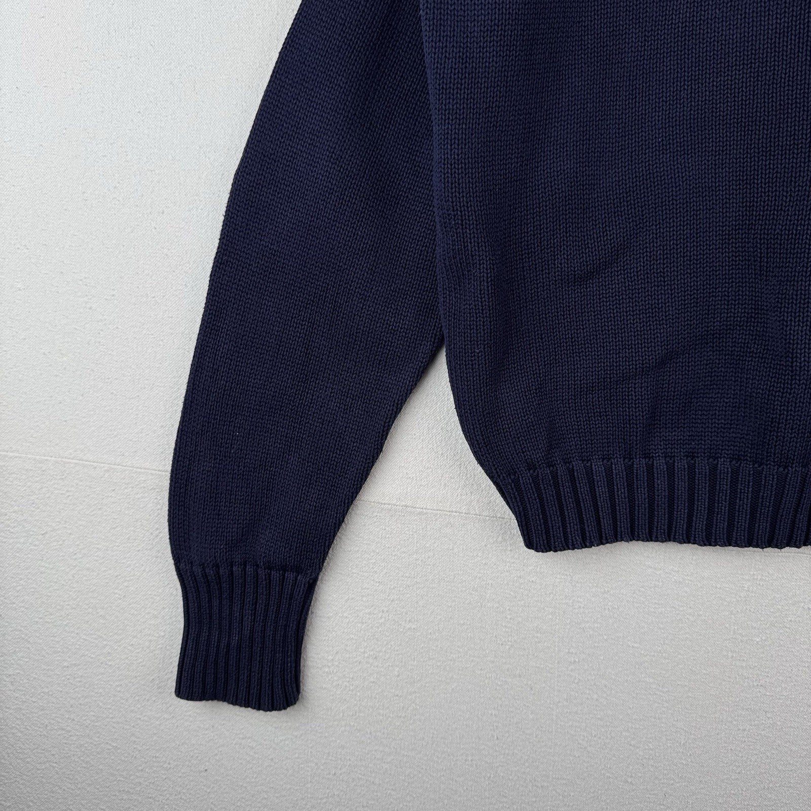 90's Vintage Polo Ralph Lauren Sweater Men's XL Navy Blue Knit Crewneck Red Pony
