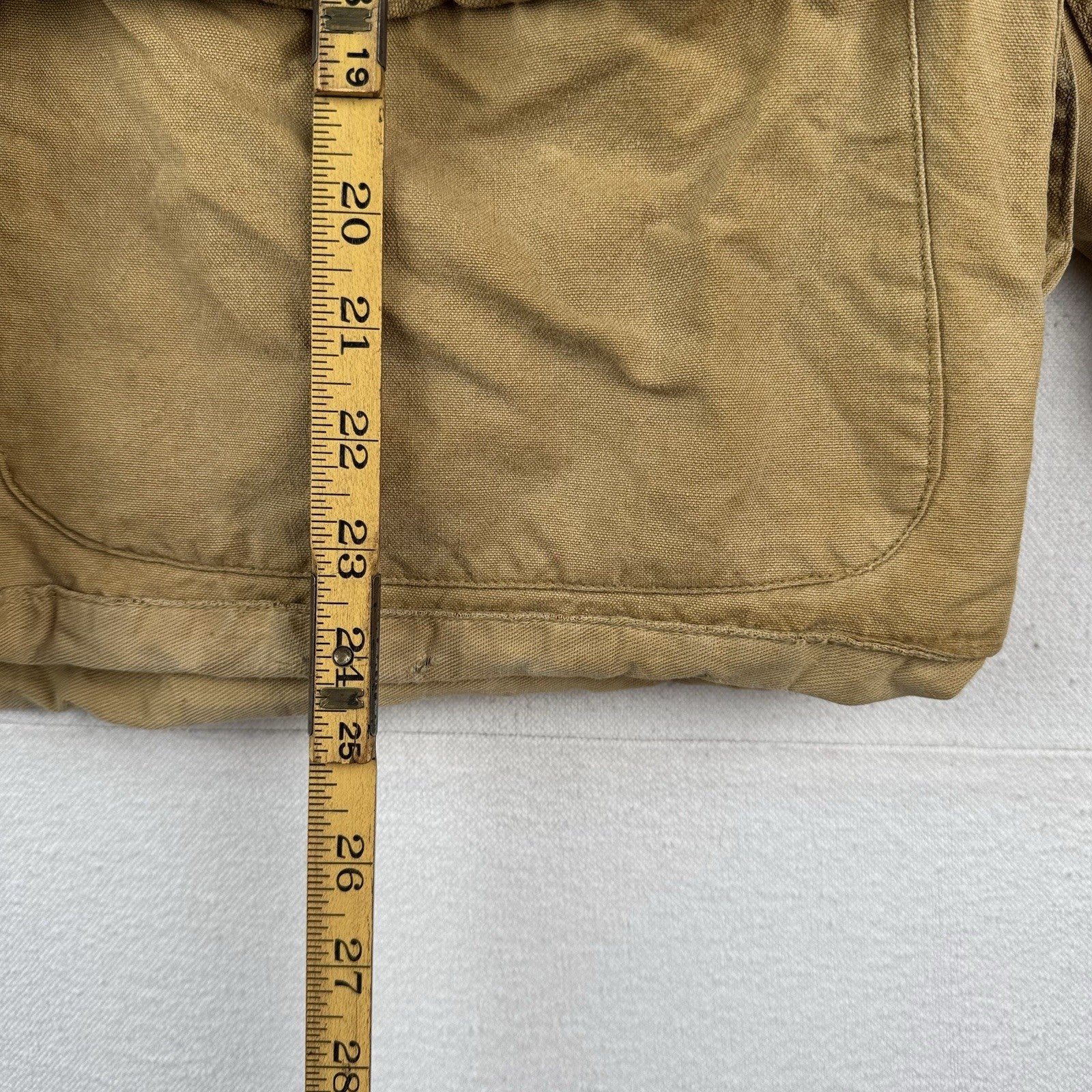 40s 50’s Vtg Hetterick Mfg Co Hunting Jacket Chore Coat Patches 46” USA *Read