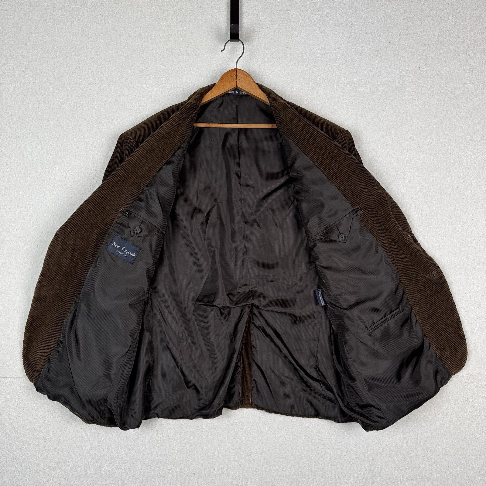 New England Collection Men's Brown Corduroy 2-Button Blazer Size 48R