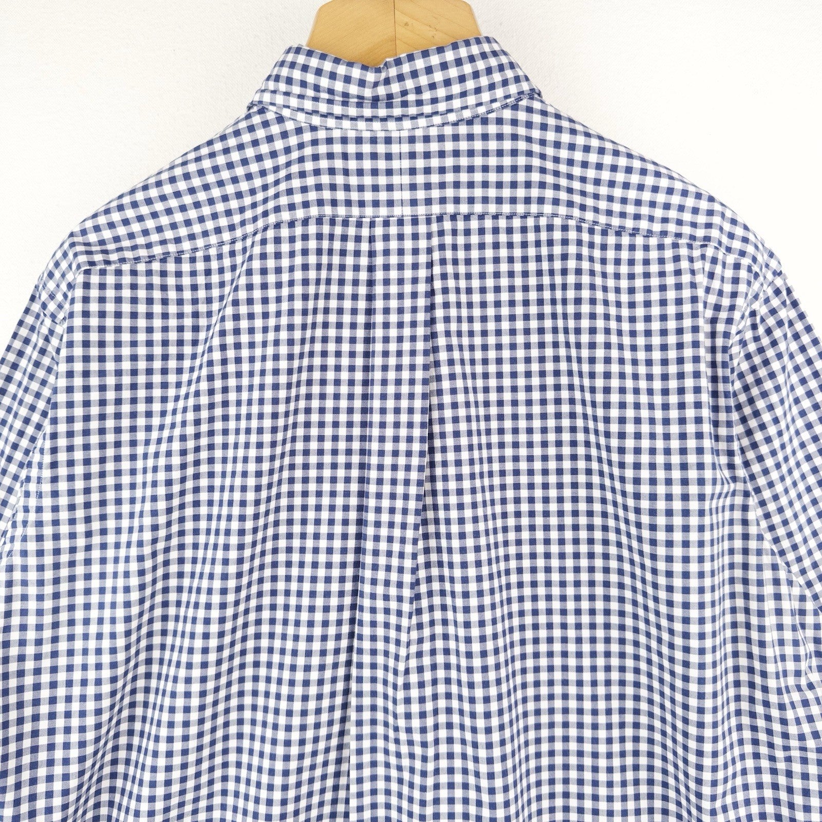 90’s Vintage Ralph Lauren Men's M Blue Gingham Check Button Down Shirt