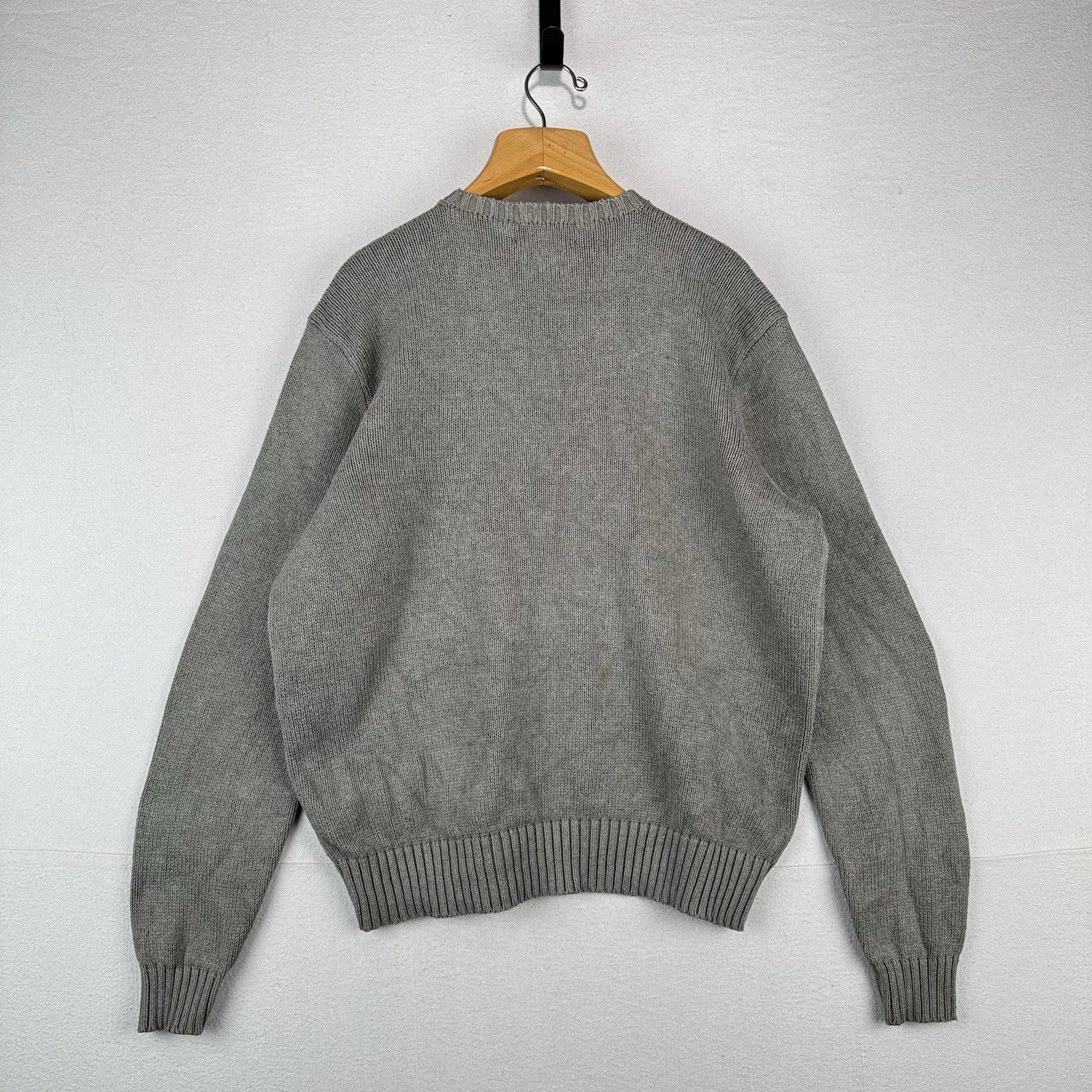 90’s Vintage Polo Ralph Lauren Knit Sweater Men’s XL Gray Pima Cotton Crewneck