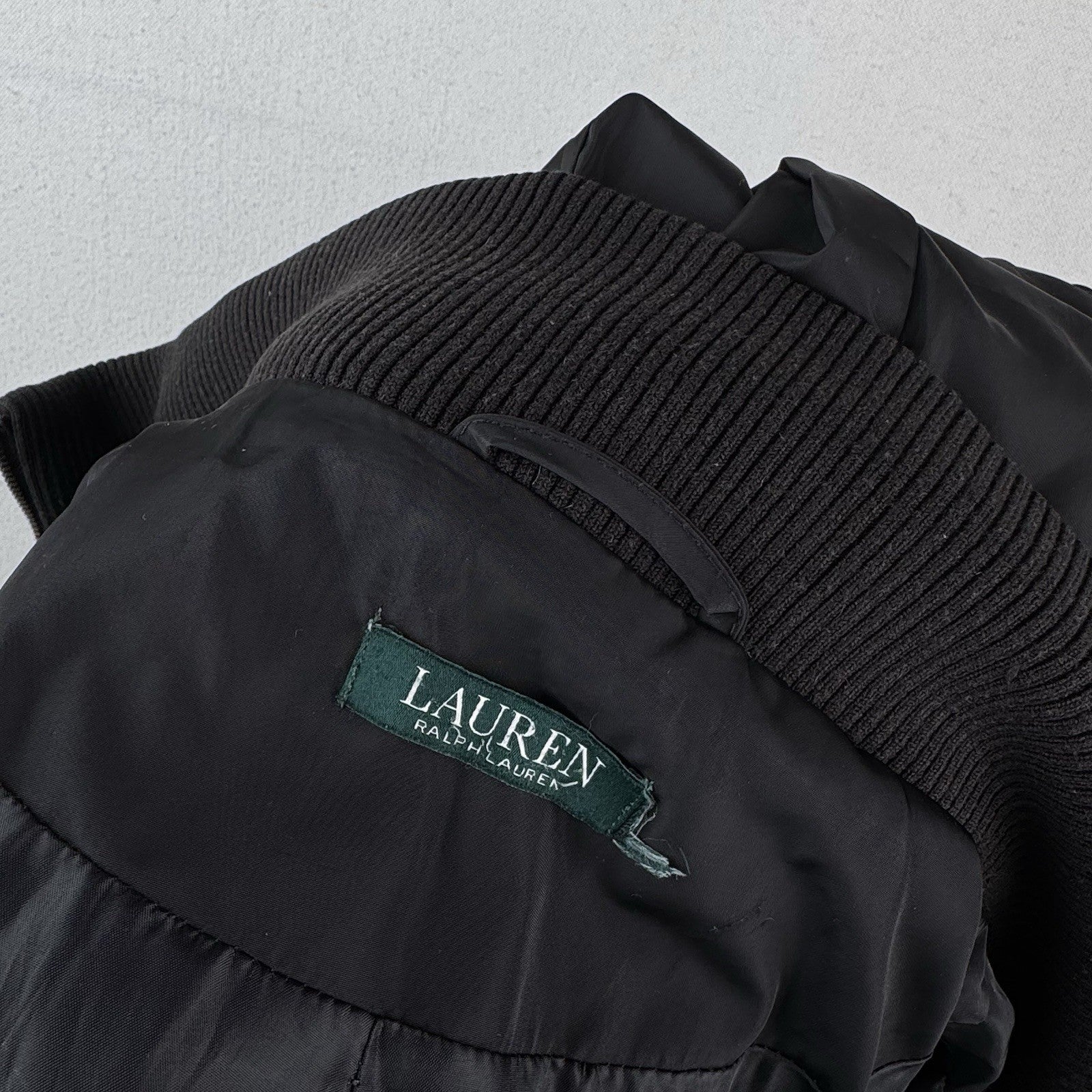 Lauren Ralph Lauren Diamond Quilted Women's 2X Black Hooded Jacket Elbow Patches