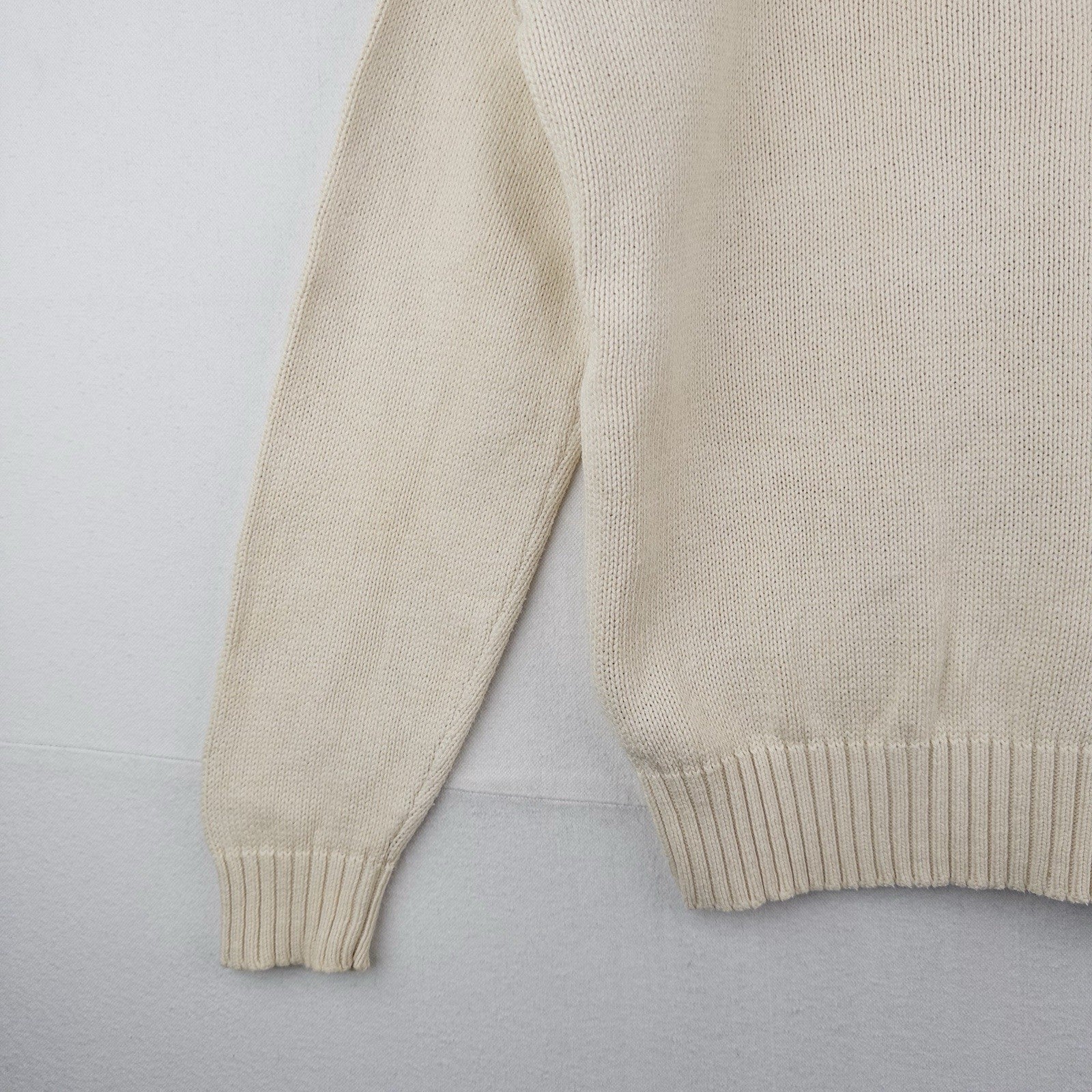 90’s Vtg Polo Ralph Lauren Knit Sweater Mens XL Cream Beige Pima Cotton Crewneck